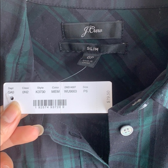 NWT Jcrew slim plaid shirt size 6 petite - Picture 3 of 4